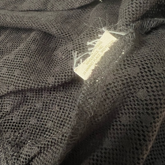 Free People Women's Black Jocelyn Pleated Dot Ruffle Lace Tunic Size Small - Picture 11 of 16